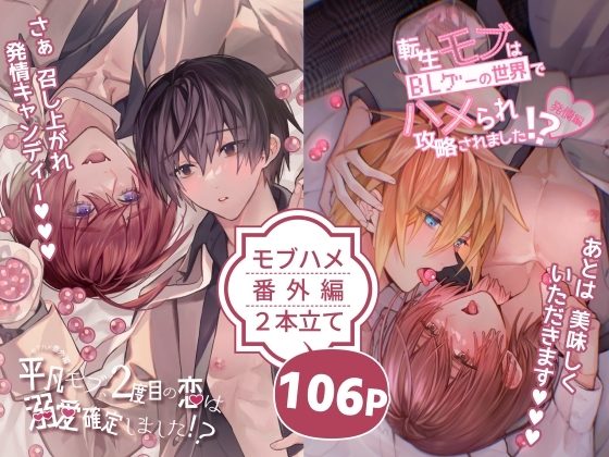 【モブハメ番外編2本立て】平凡モブ、2度目の恋は溺愛確定しました!?+転生モブはBLゲーの世界でハメられ攻略されました!?発情編の表紙画像｜niwaniwa